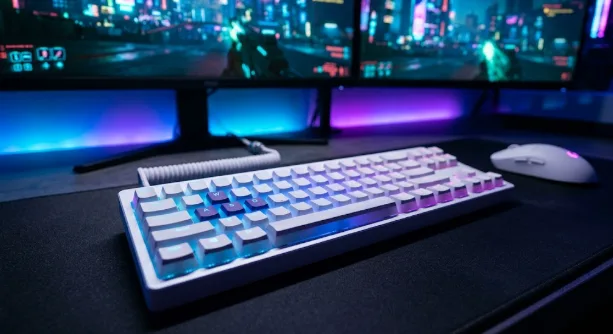 white gaming keyboard